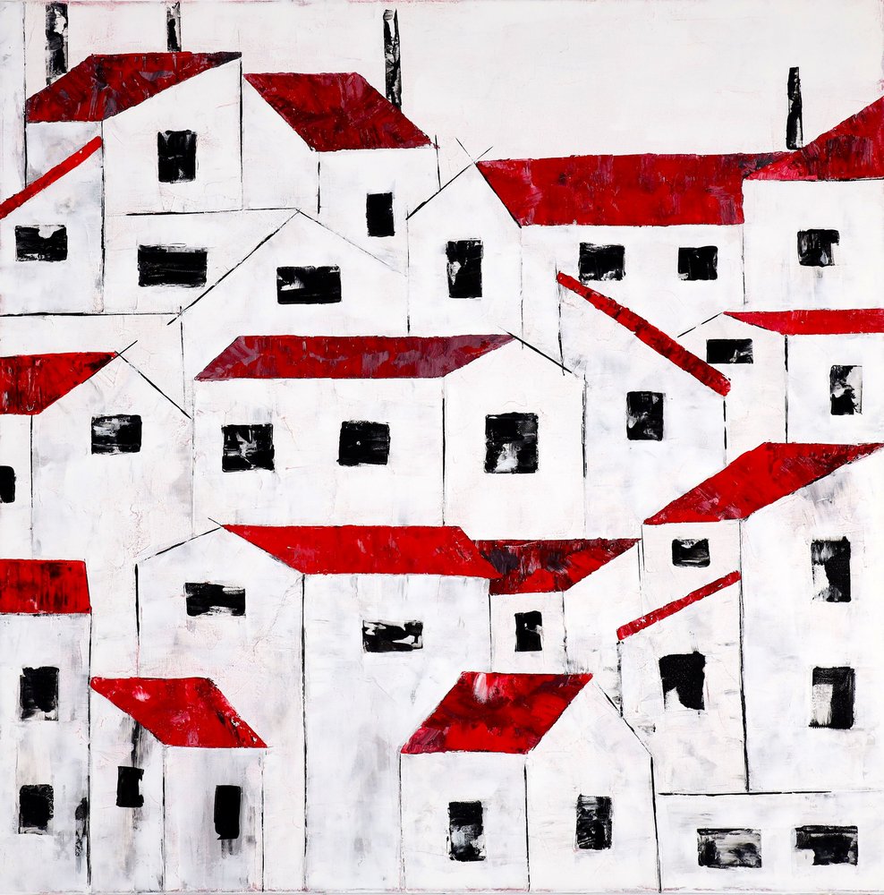 Het charmante dorpje Red Roof door Poonam Choudhary