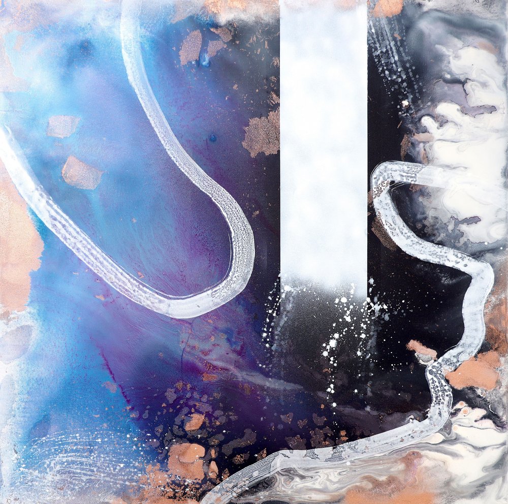 Dynamisch vloeibaar abstract door Poonam Choudhary