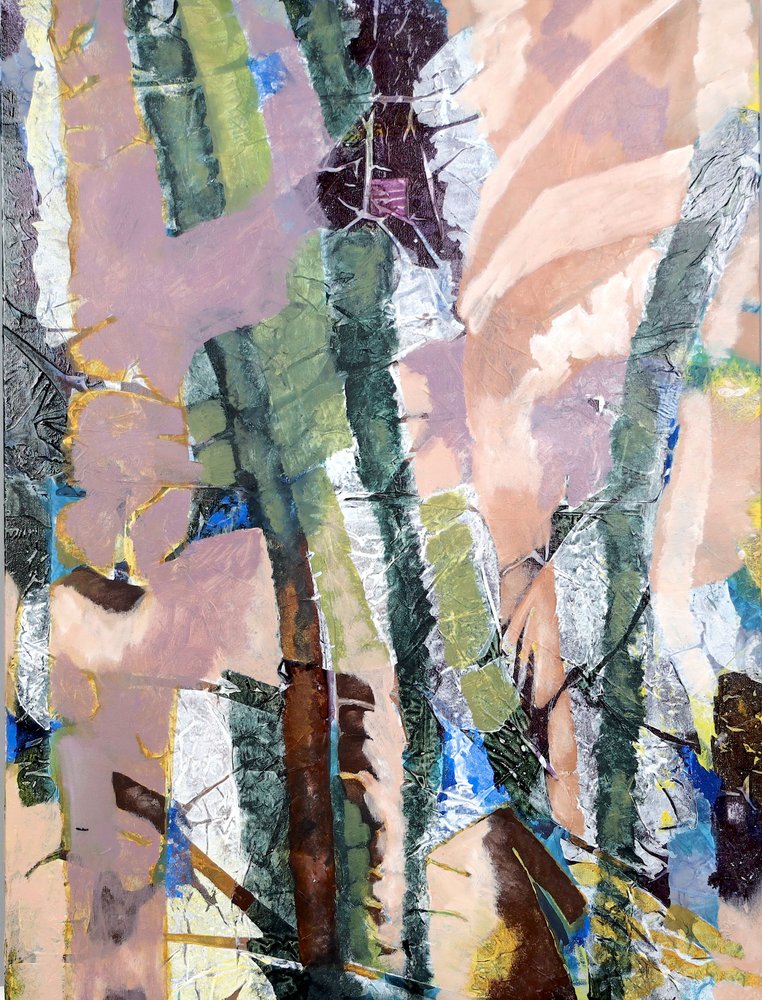 Abstract met bosmotief en textuur door Poonam Choudhary