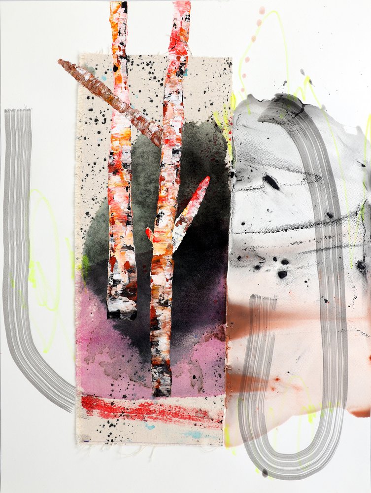 Levendige abstracte berken door Poonam Choudhary