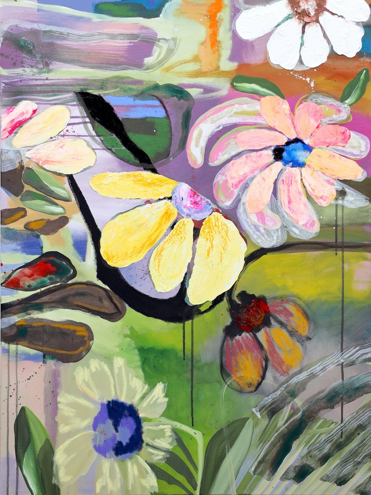 Levendige abstracte bloemen door Poonam Choudhary