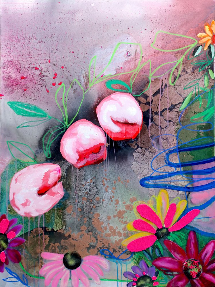 Levendige abstracte bloemen door Poonam Choudhary