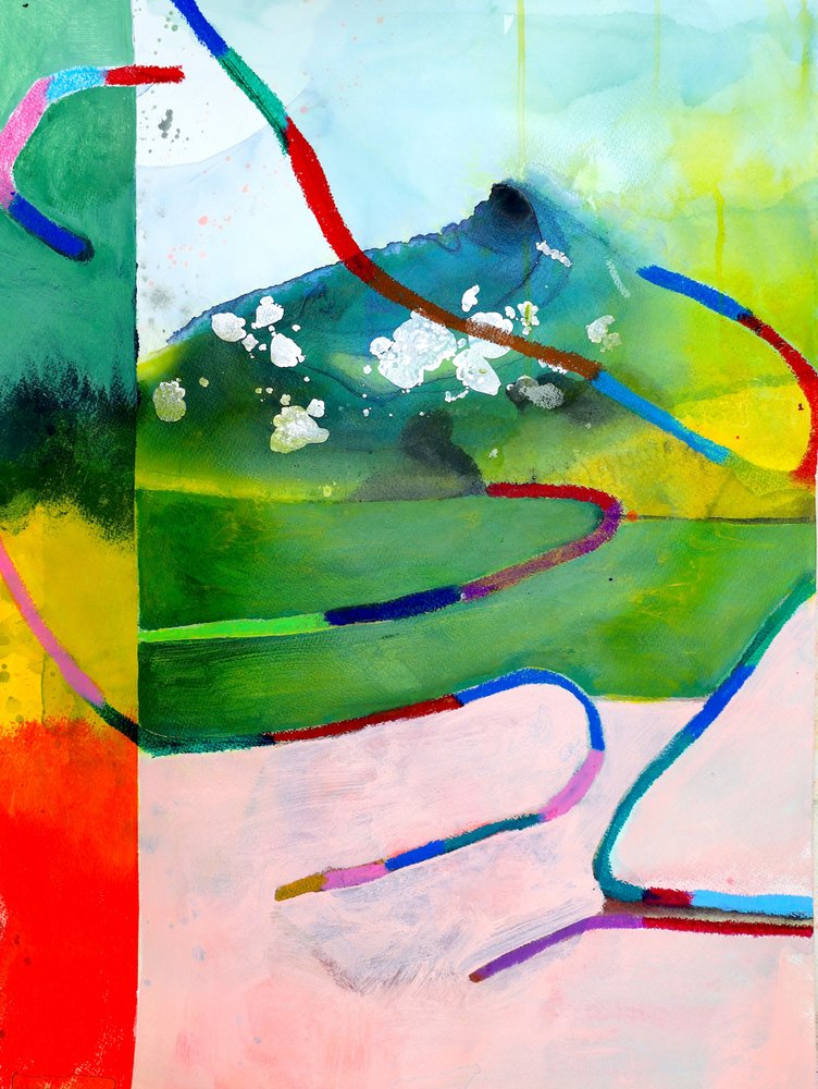 Levendig abstract landschap door Poonam Choudhary