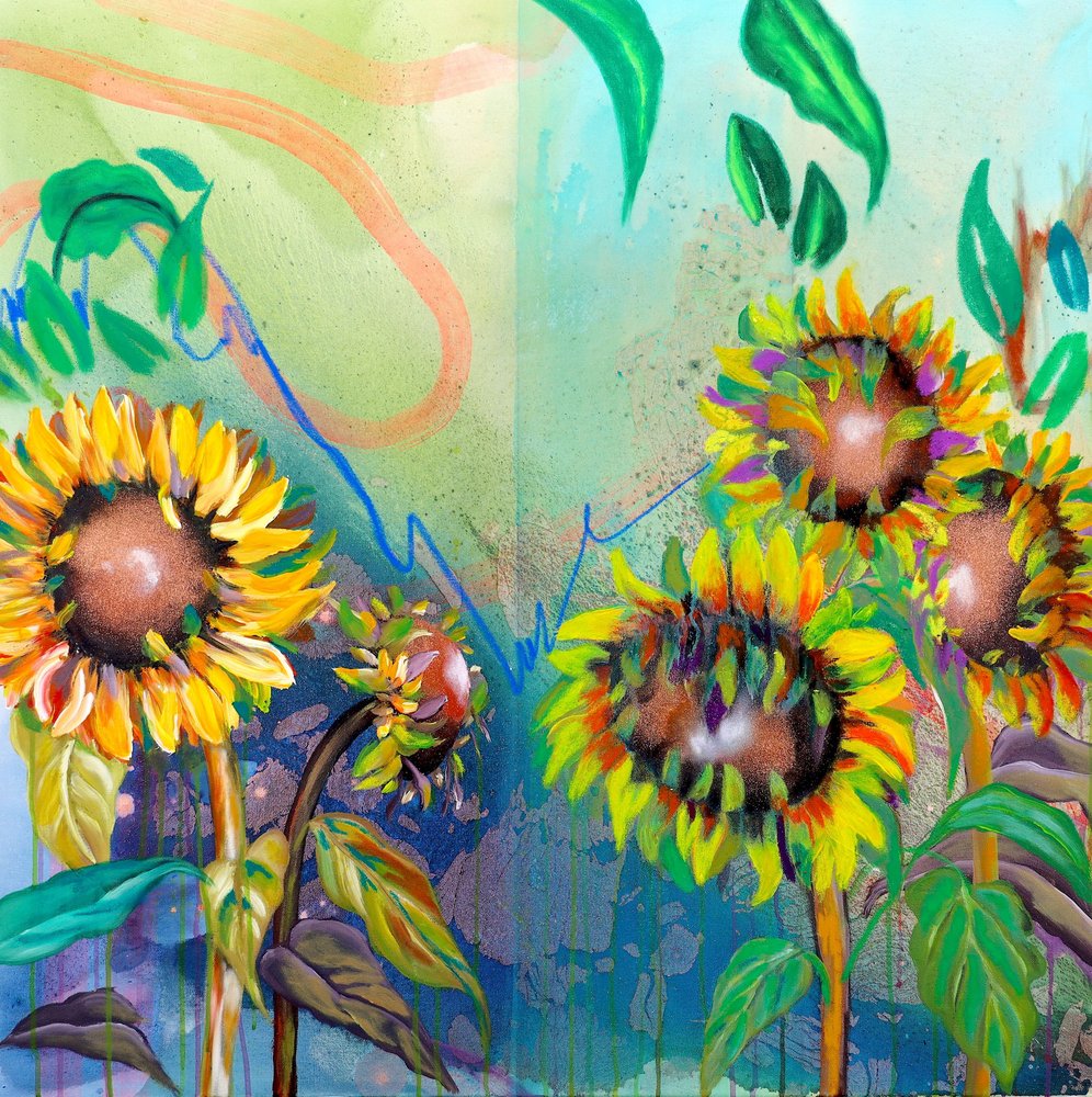 Kleurrijke zonnebloementuin door Poonam Choudhary