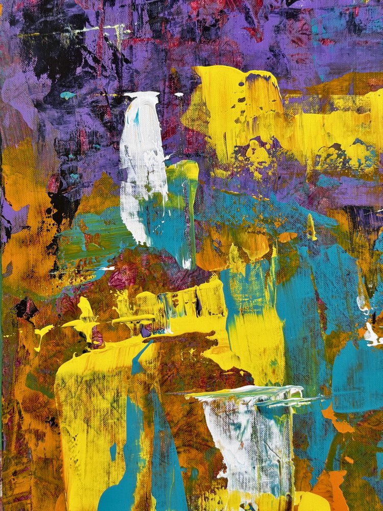 Levendige abstracte penseelstreken door Preston Harmon