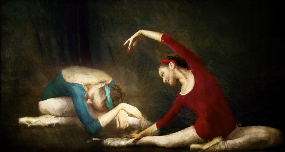 Balletdanseressen oefenen door Rachel Pansky
