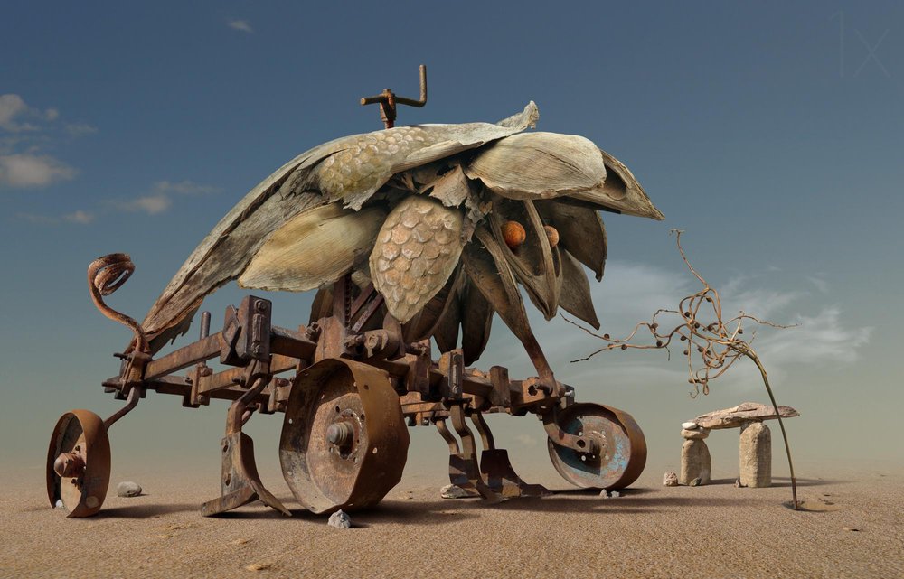 Surrealistische woestijnmachine door Radoslav Penchev
