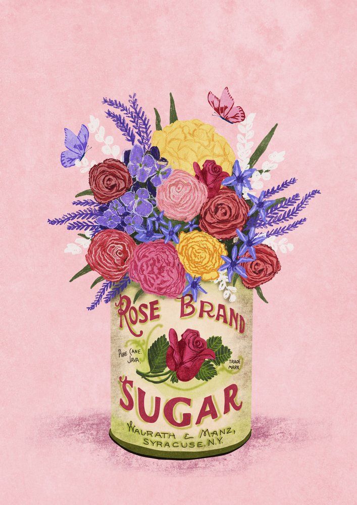 Bloemen in een vintage blik door Raissa Oltmanns