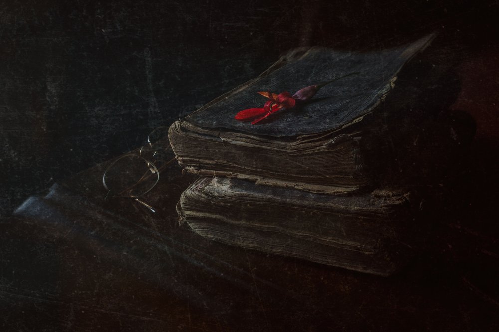 Antieke boeken Rode bloem door Ramiz Sahin
