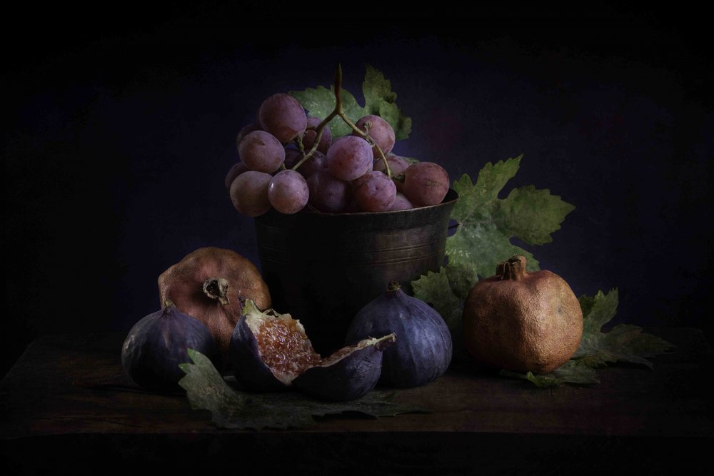 Weelderig stilleven met fruit door Ramiz Sahin