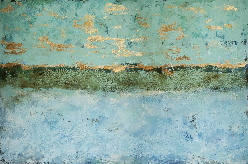 Getextureerde Gouden Horizon door Renate Holzner