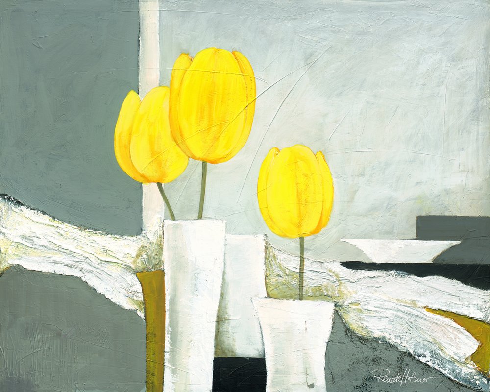 Levendige gele tulpen door Renate Holzner