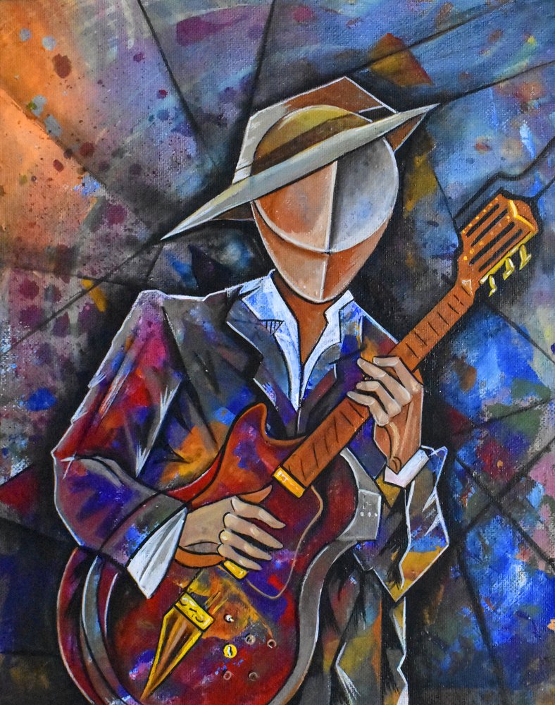 Abstracte gitarist door Ricardo Maya