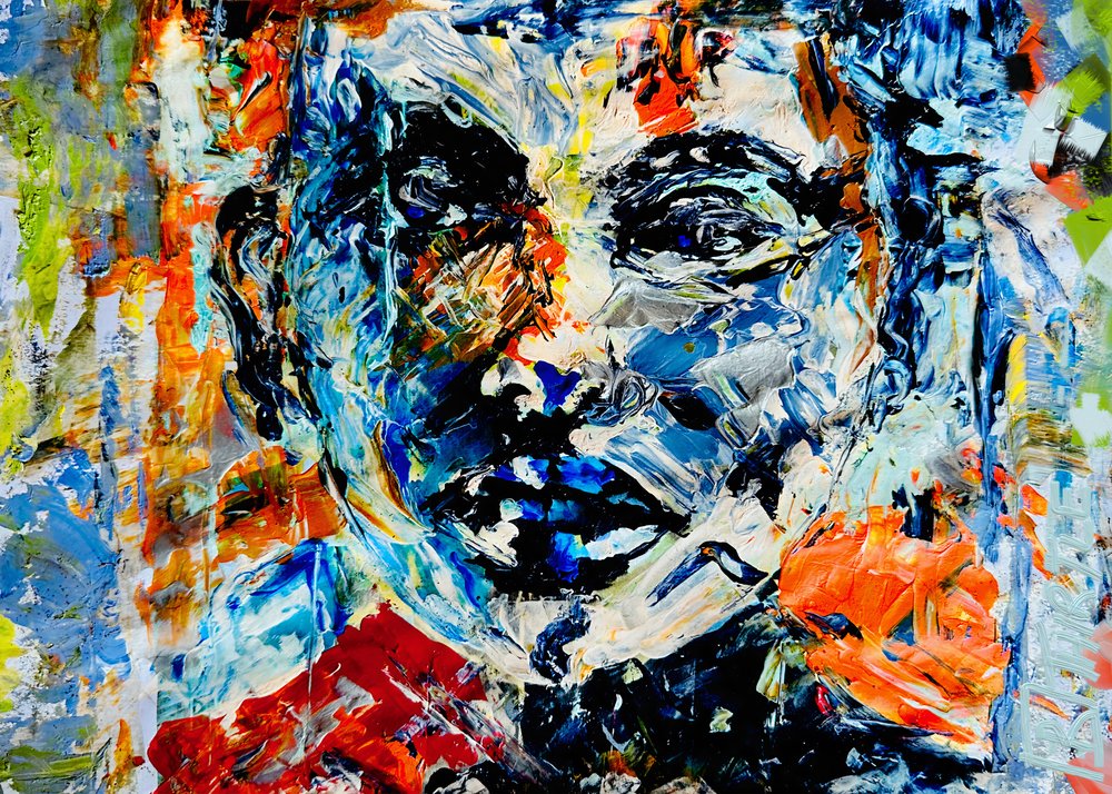Levendig abstract portret door Robert Thirtle