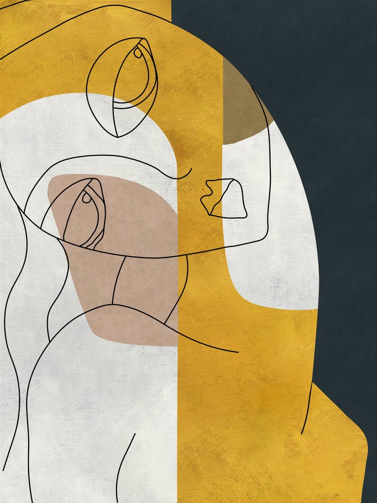 Contemplatieve gouden gezichten door Roberto Moro