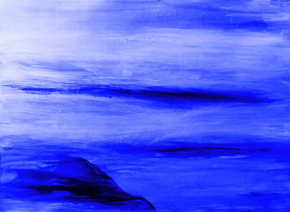 Diepblauwe abstractie door RodMacIver