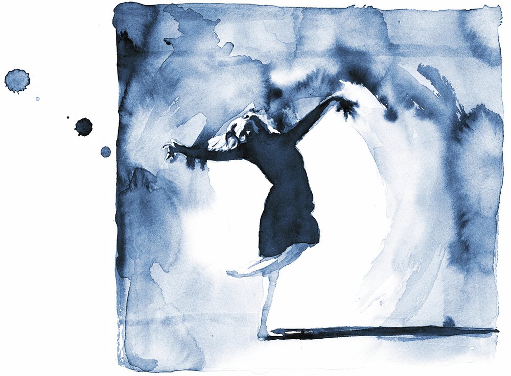 Expressieve blauwe danseres door RodMacIver