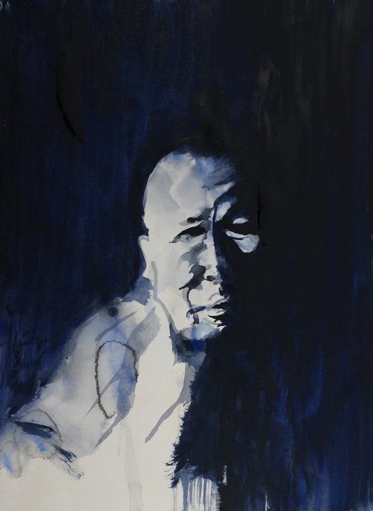 Man in de blauwe schaduw door RodMacIver