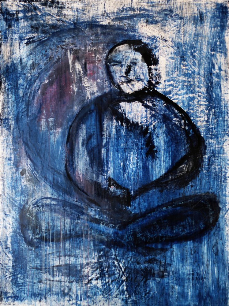 Mediterende blauwe figuur door RodMacIver