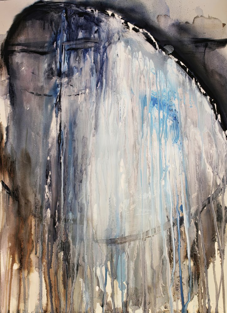 Melancholische blauwe figuur door RodMacIver