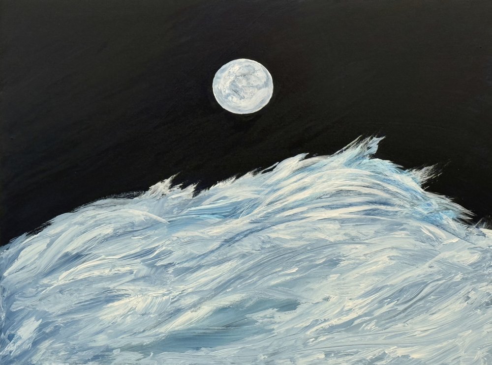 Golven in de maanverlichte oceaan door RodMacIver