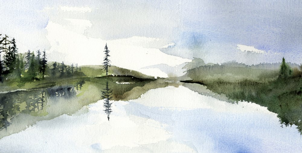 Rustige weerspiegeling in het meer door RodMacIver