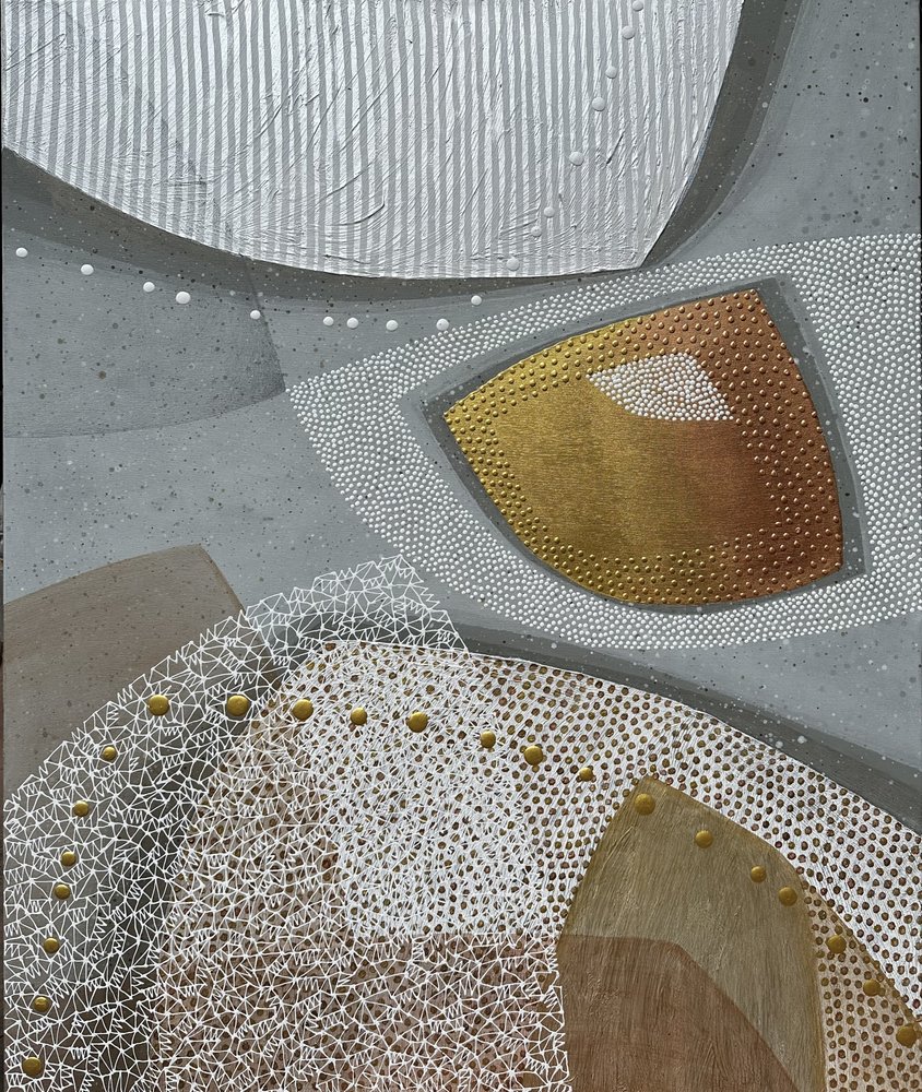 Metallic goud en zilver, abstract door SAN STARLING