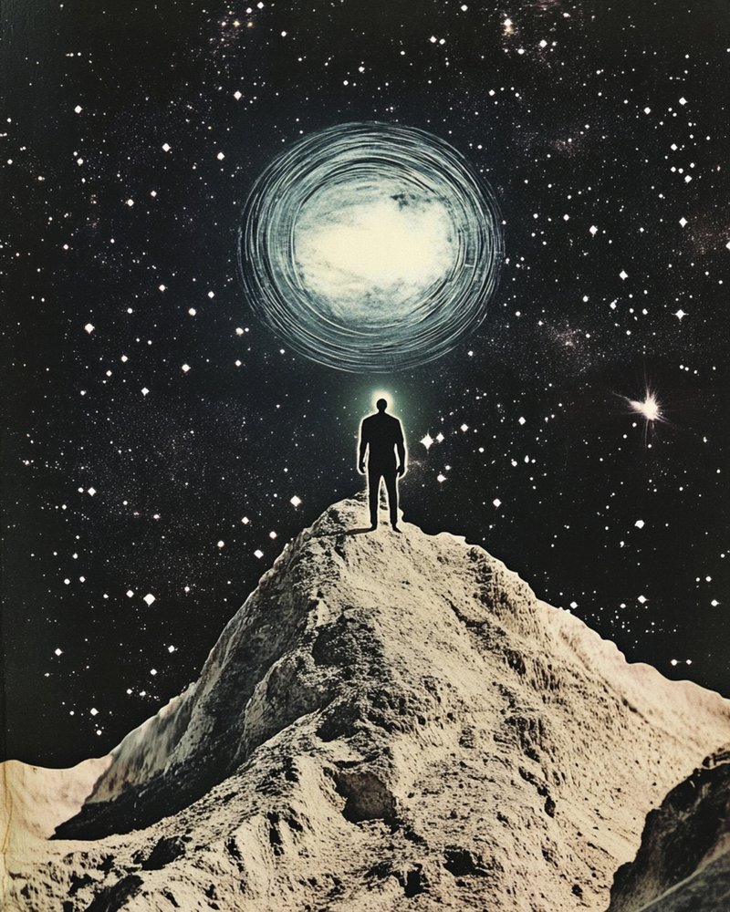 Man onder kosmisch licht door Samantha Hearn