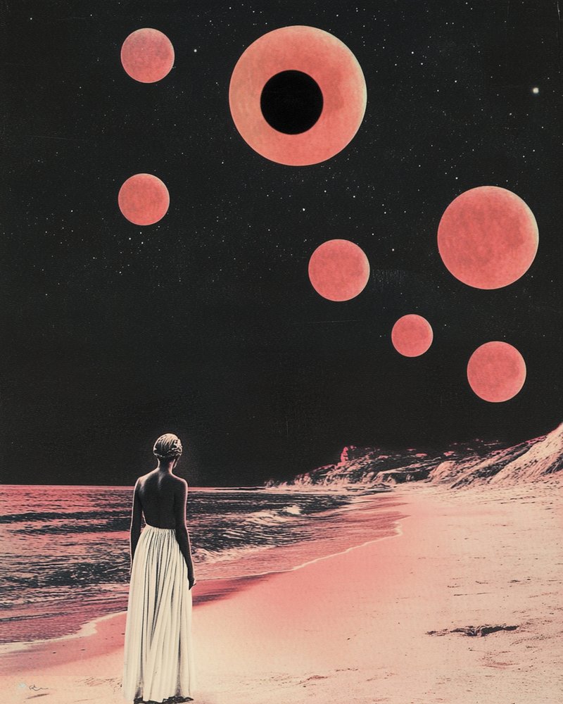 Pink Beach Kosmische Droom door Samantha Hearn