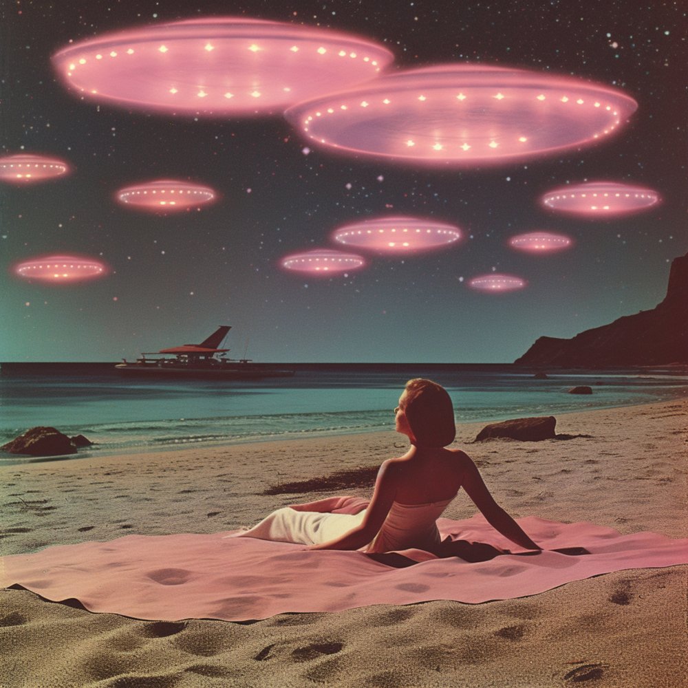 Roze UFO-stranddroom door Samantha Hearn