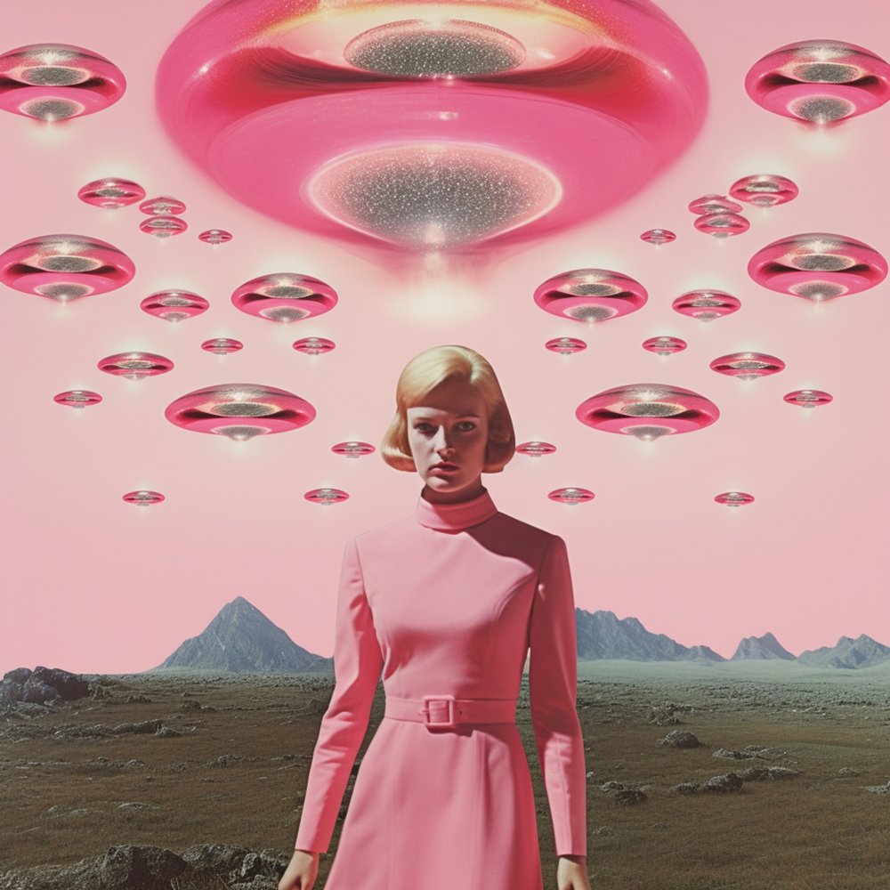Invasie van roze UFO’s door Samantha Hearn