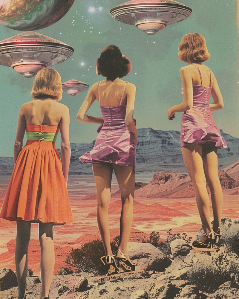 Retro-ontmoeting in de woestijn door Samantha Hearn
