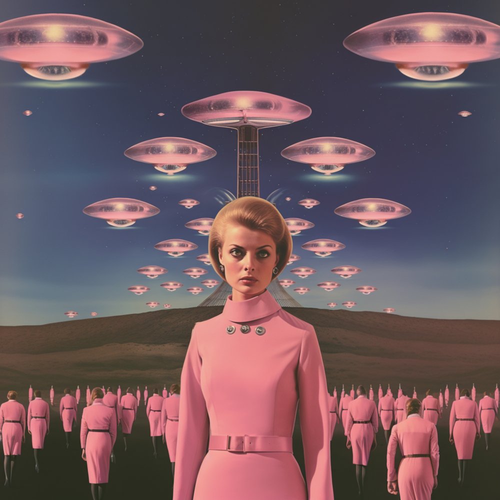 Retro roze buitenaardse invasie door Samantha Hearn