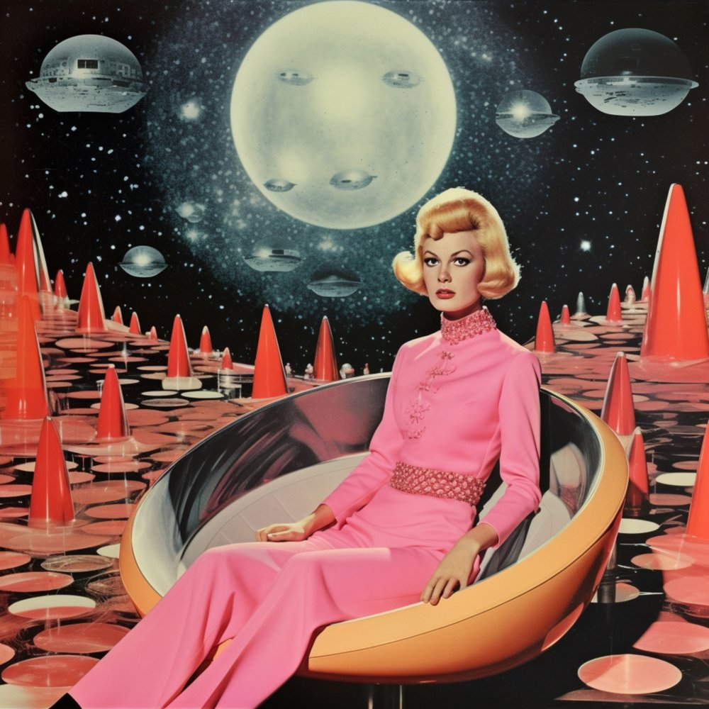 Retro-sciencefictionvrouw door Samantha Hearn