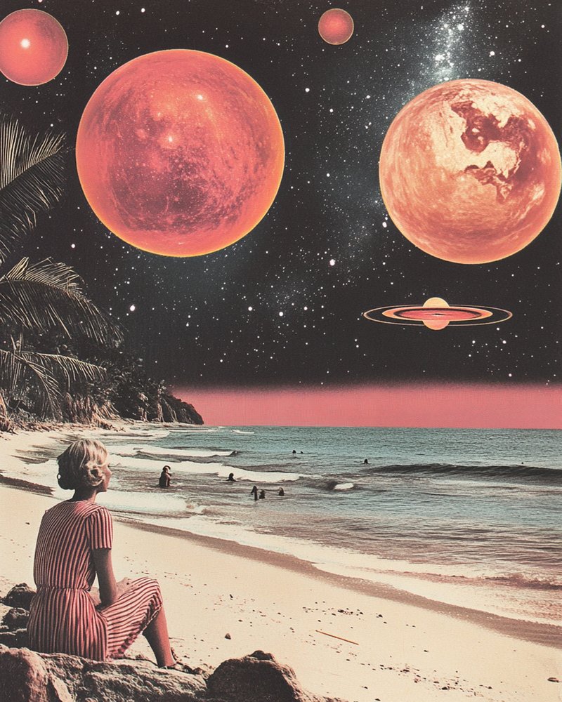 Retro Space Beach door Samantha Hearn