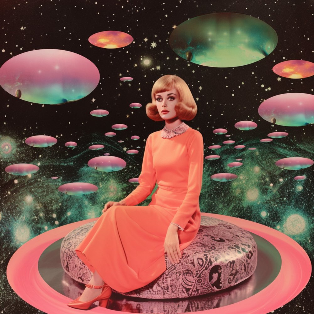 Vrouw in retro-ruimte door Samantha Hearn