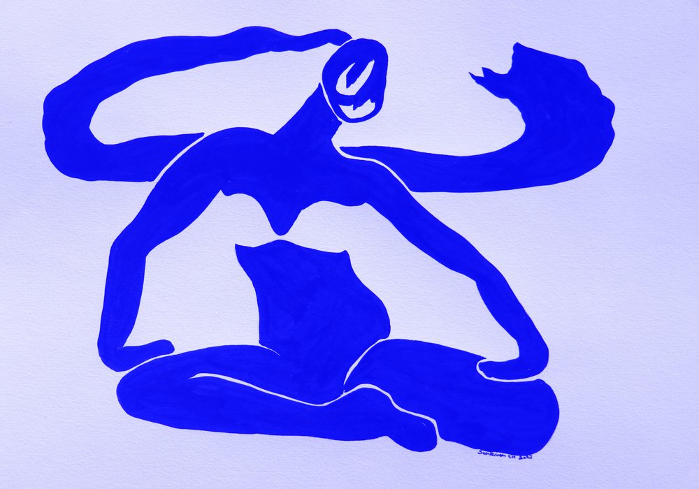 Abstracte blauwe vrouw door Santhosh ch