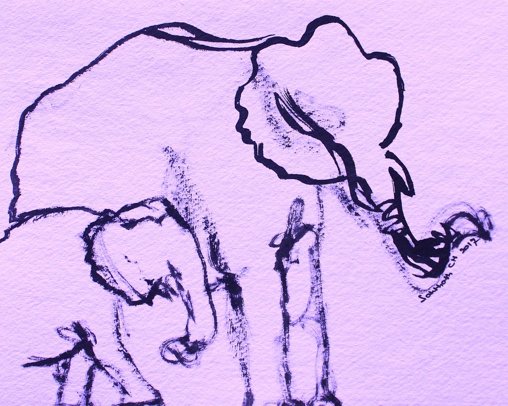 Abstracte olifantenfamilie door Santhosh ch
