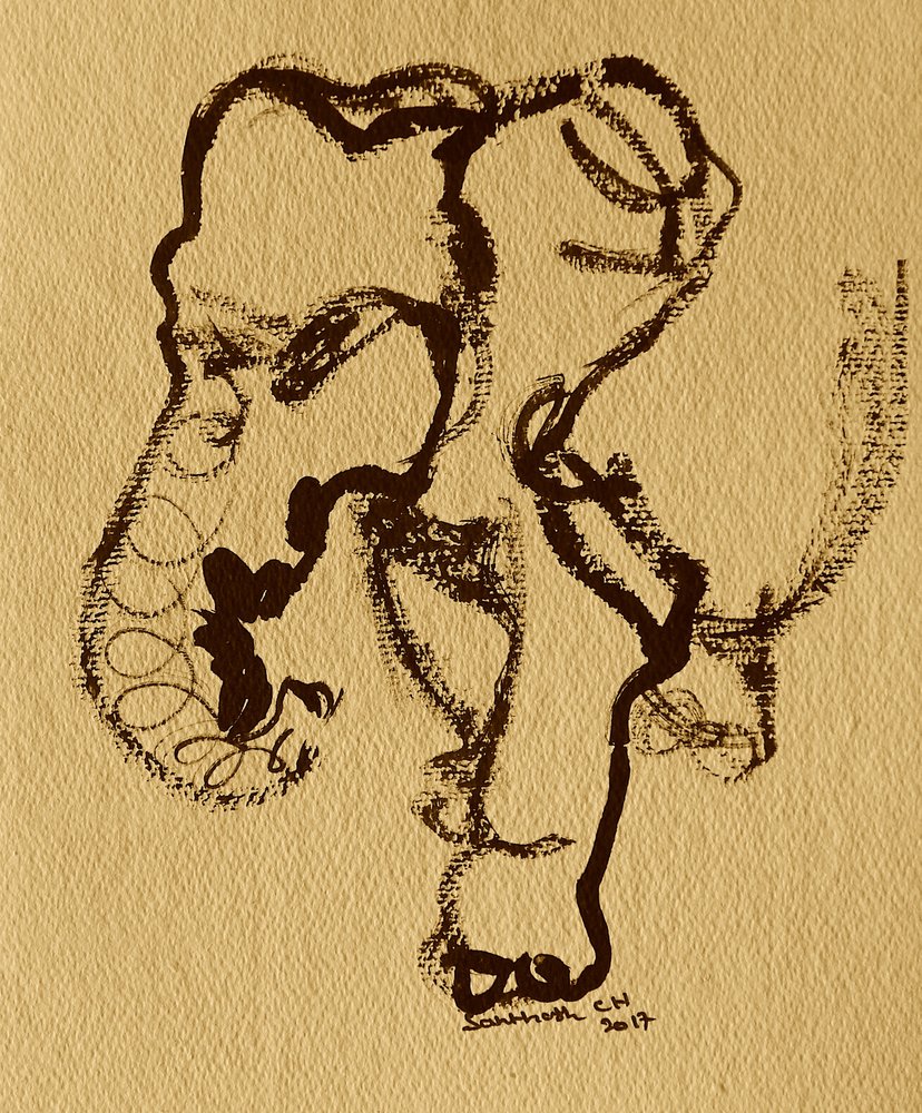 Abstracte olifantenkop door Santhosh ch