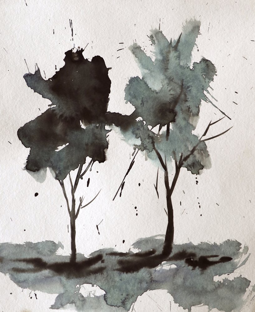 Abstracte inktbomen door Santhosh ch