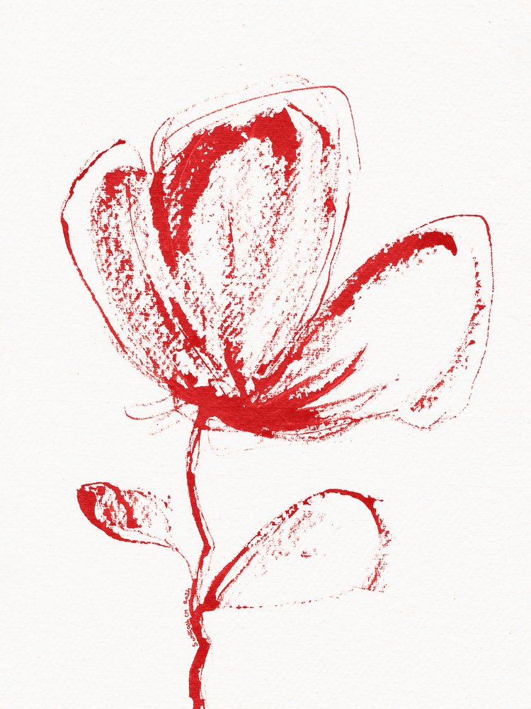 Abstracte rode bloei door Santhosh ch