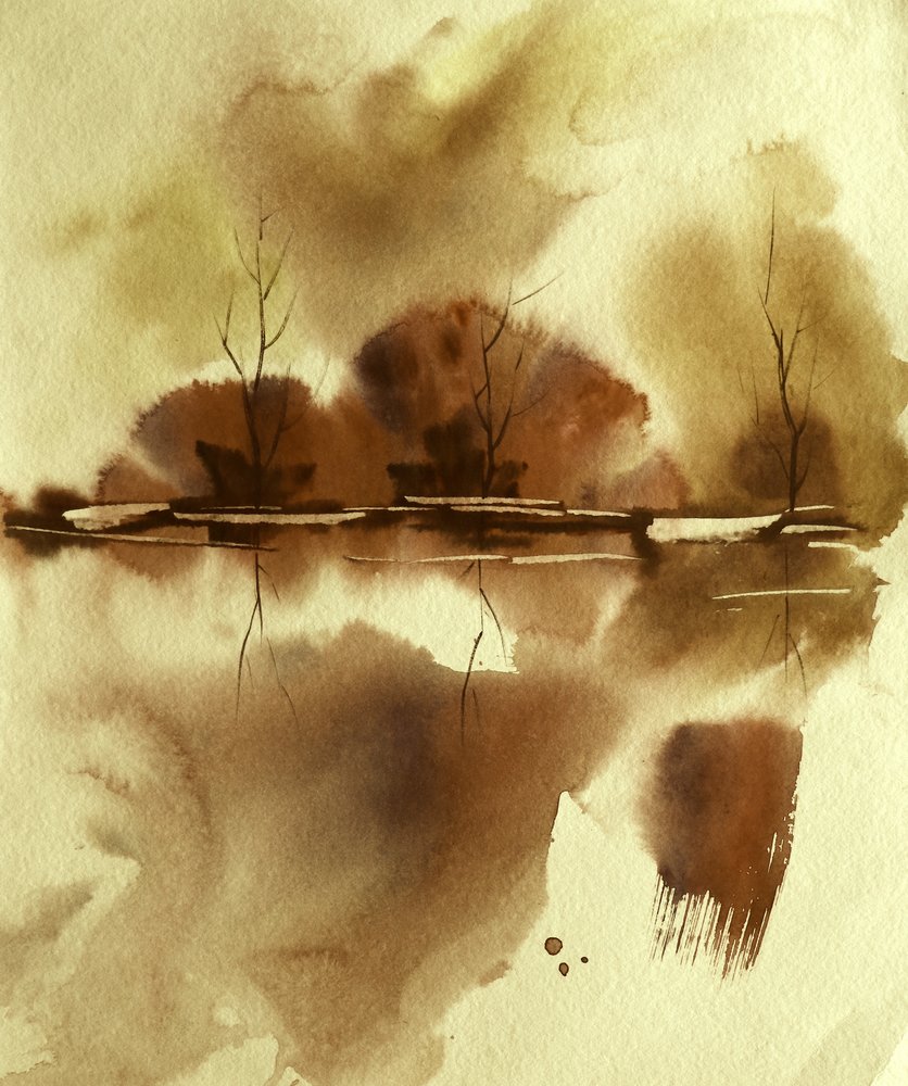 Herfst: weerspiegeling in het water door Santhosh ch