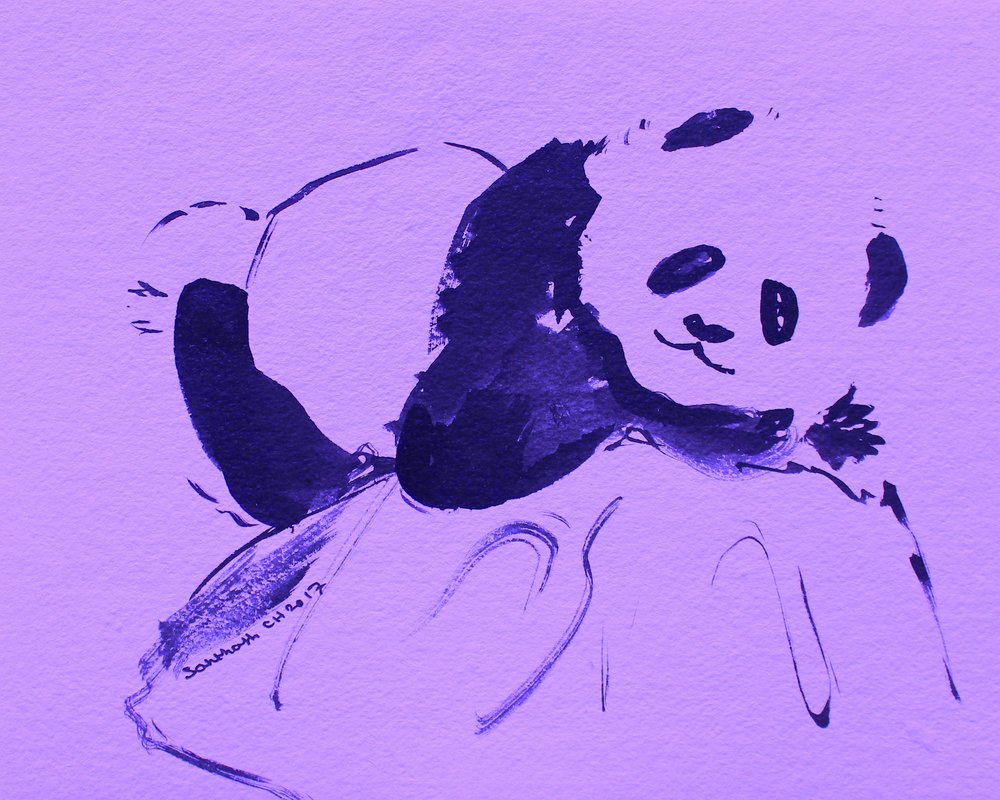 Schattige paarse panda door Santhosh ch