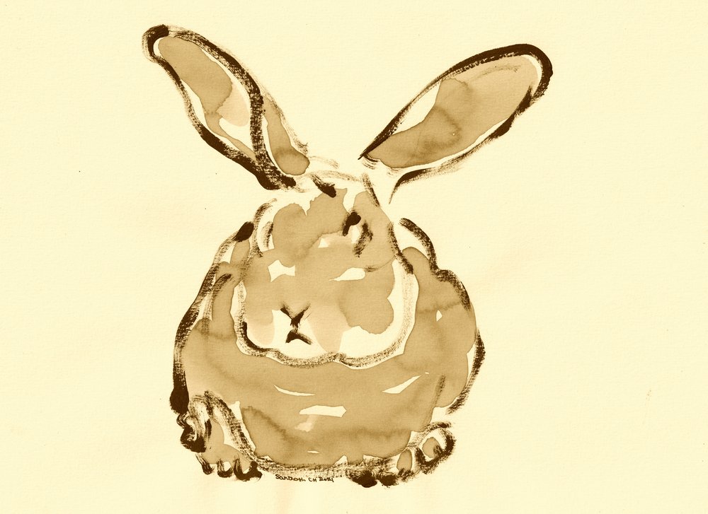 Schattig aquarelhazen door Santhosh ch