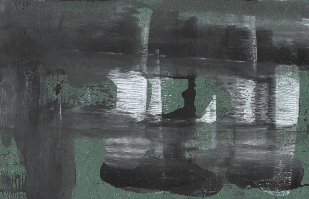 Donkergroene reflecties door Santhosh ch
