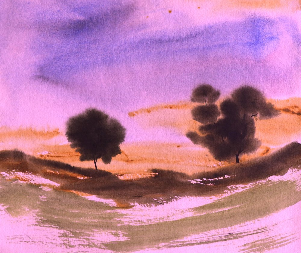 Dromerig landschap bij zonsondergang door Santhosh ch