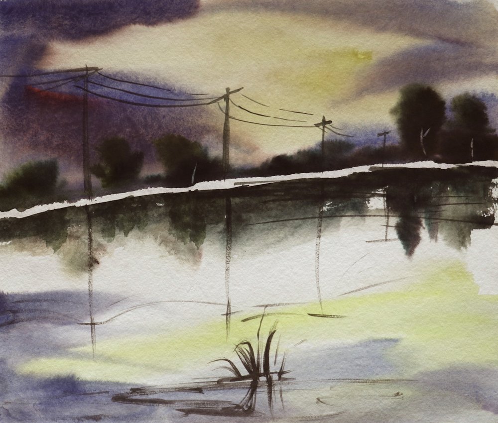 Weerspiegelingen in de Dusk Pond door Santhosh ch