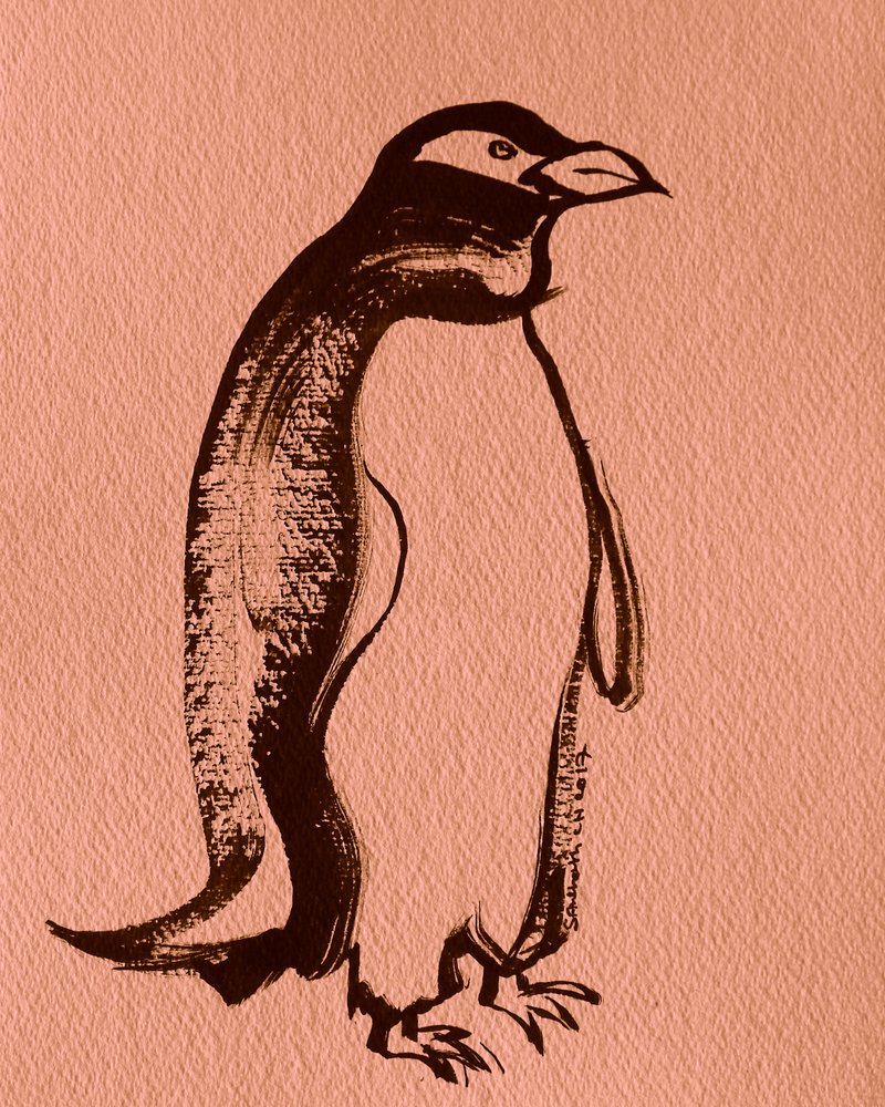 Elegante pinguïn in inkt door Santhosh ch