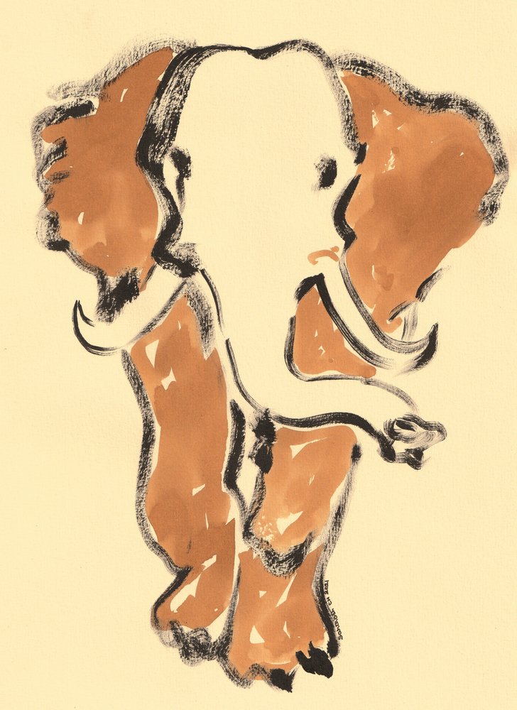 Expressieve olifantenschets door Santhosh ch