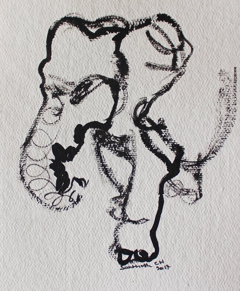 Expressieve lijntekening door Santhosh ch